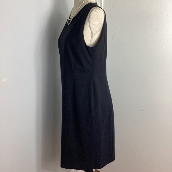 LAFAETTE 148 WOMAN SZ 10 BLACK SHEATH SHORT DRESS SLEEVELESS LINED CAREER FORMAL - Picture 14 of 14